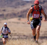 Dirk Cloete soaking up the heat at the front of the endurance run